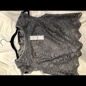 White House black market silver crop dressy top